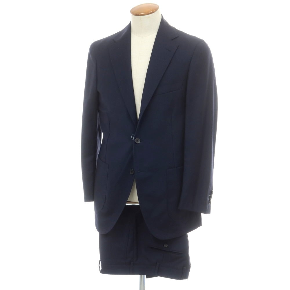 【中古】ベルベスト Belvest ダブルフェイスウール 3つボタンスーツ ネイビー【 48 】【 状態ランクC 】【 メンズ 】