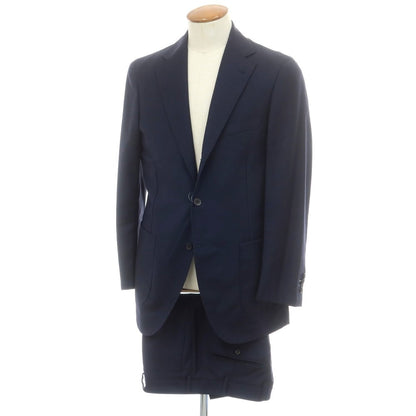 【中古】ベルベスト Belvest ダブルフェイスウール 3つボタンスーツ ネイビー【 48 】【 状態ランクC 】【 メンズ 】