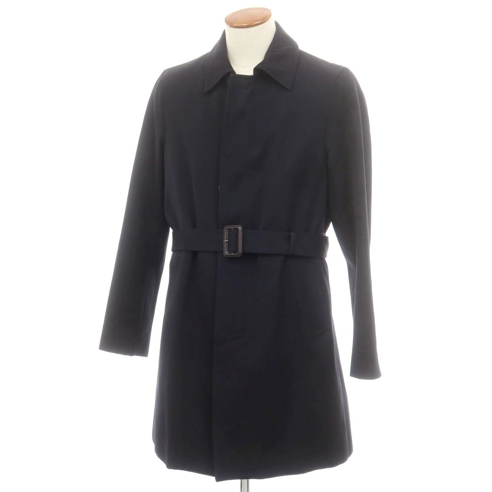 【中古】ラルディーニ LARDINI ウールコットン 中綿 ステンカラーコート ダークネイビー【 48 】【 状態ランクC 】【 メンズ 】