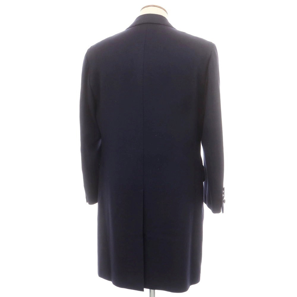 【中古】チェーザレ アットリーニ Cesare Attolini ウールカシミヤ チェスターフィールドコート ネイビー【 48 】【 状態ランクB 】【 メンズ 】