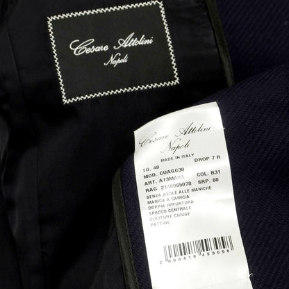 【中古】チェーザレ アットリーニ Cesare Attolini ウールカシミヤ チェスターフィールドコート ネイビー【 48 】【 状態ランクB 】【 メンズ 】