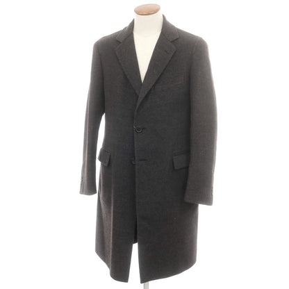 【中古】ベルベスト Belvest ウール アンコン チェスターフィールドコート ダークグレー【 48 】【 状態ランクB 】【 メンズ 】