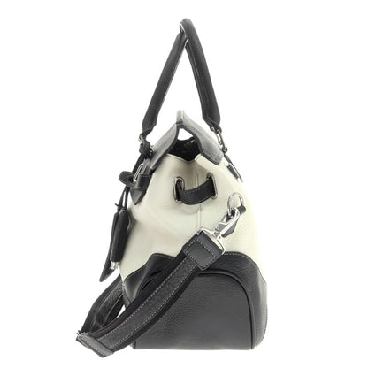 【中古】ペッレモルビダ PELLE MORBIDA シュリンクレザー フラップ トートバッグ ブラックネイビーxホワイト【 状態ランクB 】【 メンズ 】
