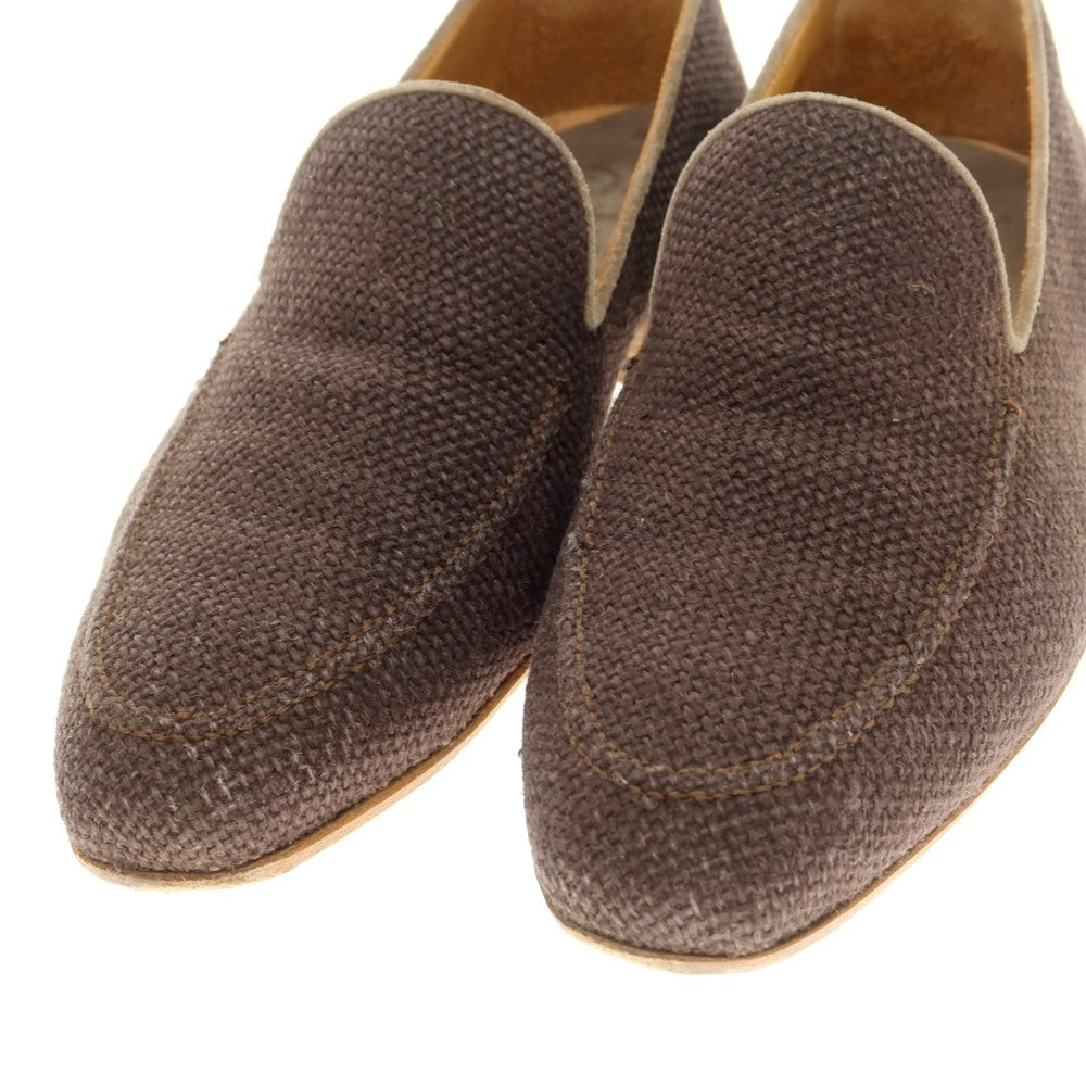 【中古】ディメッラ DI MELLA ジュートキャンバス ローファー アッシュブラウン【 6 】【 状態ランクC 】【 メンズ 】