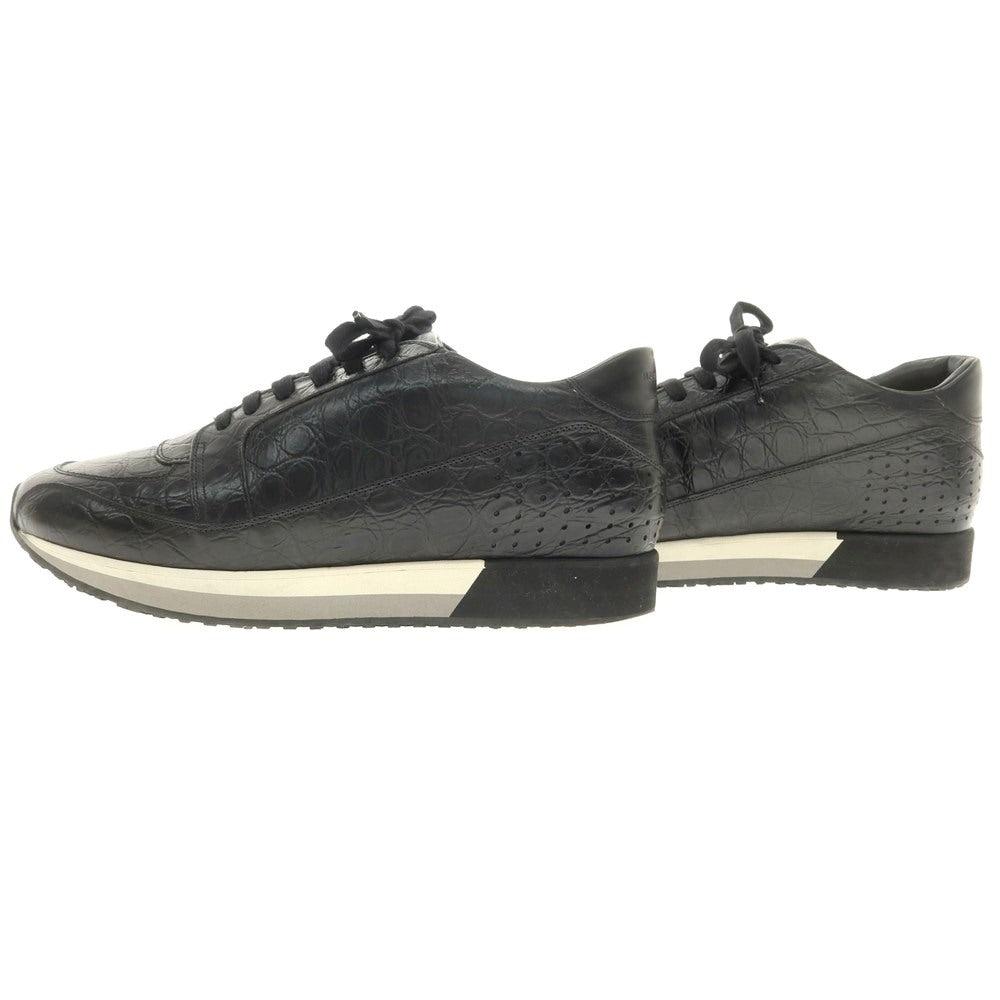 【中古】マークジェイコブス MARC JACOBS クロコダイル型押しレザー スニーカー ブラック【サイズ43】【 状態ランクB 】【 メンズ 】[EPD]