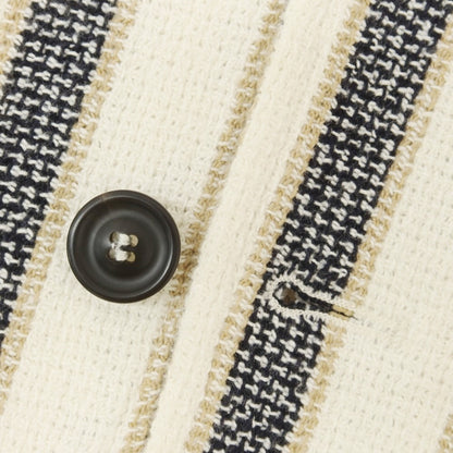 【中古】ティージャケット T-JACKET コットンアクリル ストライプ ジャケット アイボリーxネイビー【 S 】【 状態ランクB 】【 メンズ 】