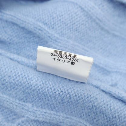【中古】フィリッポ デ ローレンティス FILIPPO DE LAURENTIIS ケーブル編み ウールカシミヤ Vネック プルオーバーニット ライトブルー【 44 】【 状態ランクC 】【 メンズ 】
