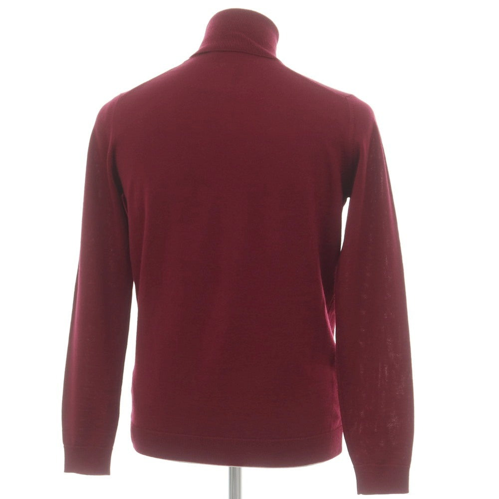 【中古】ロベルトコリーナ ROBERTO COLLINA ハイゲージ ウール タートルネック プルオーバーニット ワインレッド【 44 】【 状態ランクC 】【 メンズ 】