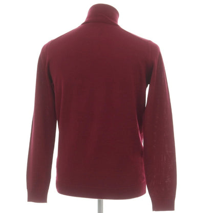 【中古】ロベルトコリーナ ROBERTO COLLINA ハイゲージ ウール タートルネック プルオーバーニット ワインレッド【 44 】【 状態ランクC 】【 メンズ 】