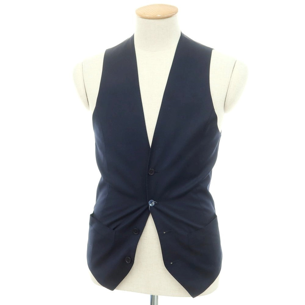 【中古】スーツセレクト SUIT SELECT ストレッチウール ベスト ジレ ネイビー【 Y4 】【 状態ランクA 】【 メンズ 】