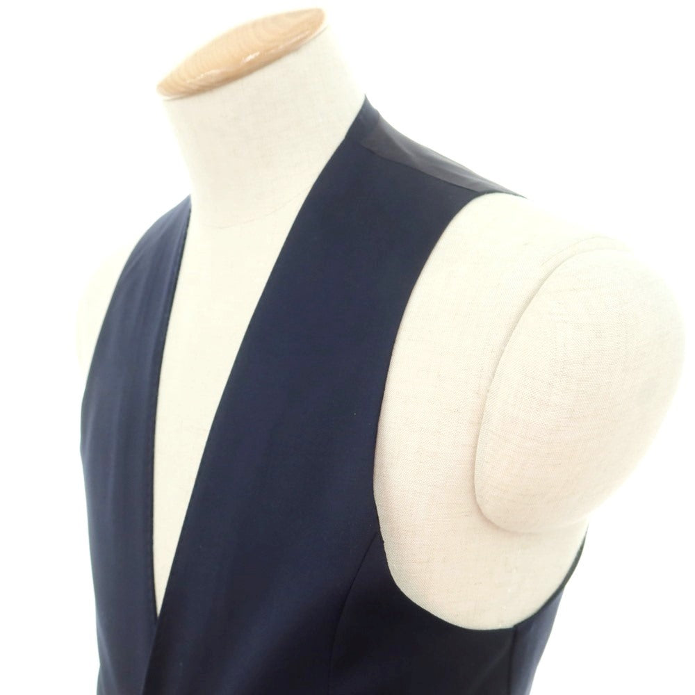 【中古】スーツセレクト SUIT SELECT ストレッチウール ベスト ジレ ネイビー【 Y4 】【 状態ランクA 】【 メンズ 】