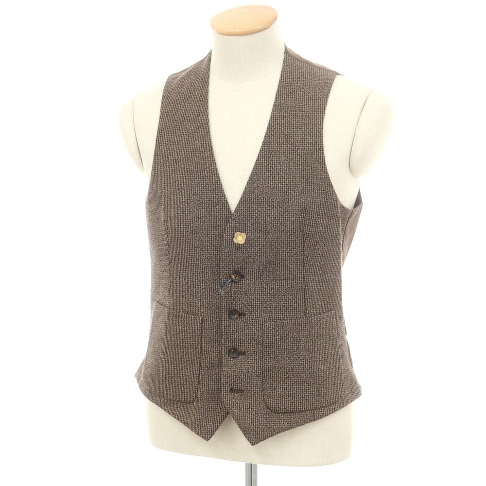 【新品】ラルディーニ LARDINI ウール カジュアル系ジレ ベスト ブラウン系【 44 】【 状態ランクN 】【 メンズ 】