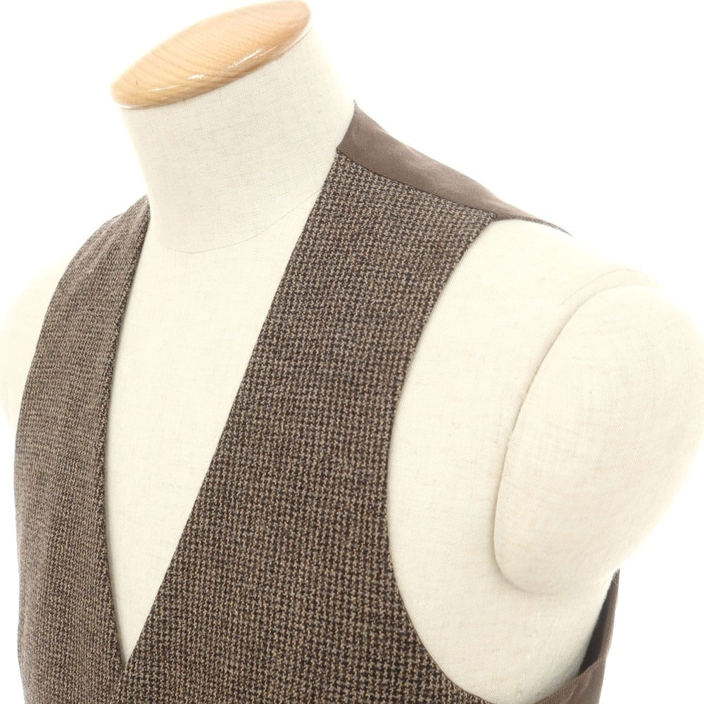 【新品】ラルディーニ LARDINI ウール カジュアル系ジレ ベスト ブラウン系【 44 】【 状態ランクN 】【 メンズ 】