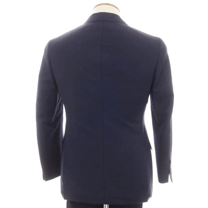 【中古】【未使用】カスタムテーラー ビームス Custom Tailor BEAMS ウールモヘヤ ダブルスーツ ネイビー【 表記なし（Ｍ位） 】【 状態ランクS 】【 メンズ 】