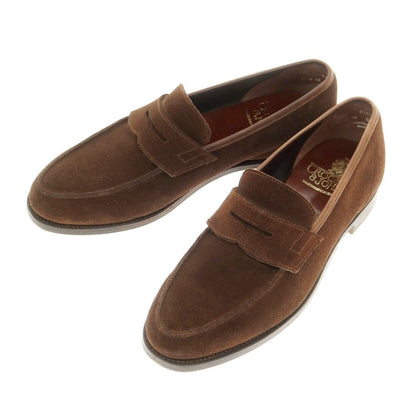 【中古】クロケットアンドジョーンズ CROCKETT&amp;JONES RICHMOND スエード コインローファー ブラウン【 6 1/2E 】【 状態ランクB 】【 メンズ 】