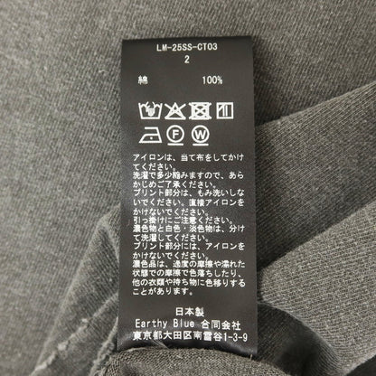 【中古】ラムロフ LAMROF 2025年春夏 ダメージ加工 コットン クルーネック 半袖Ｔシャツ ダークグレー【 2 】【 状態ランクA 】【 メンズ 】
