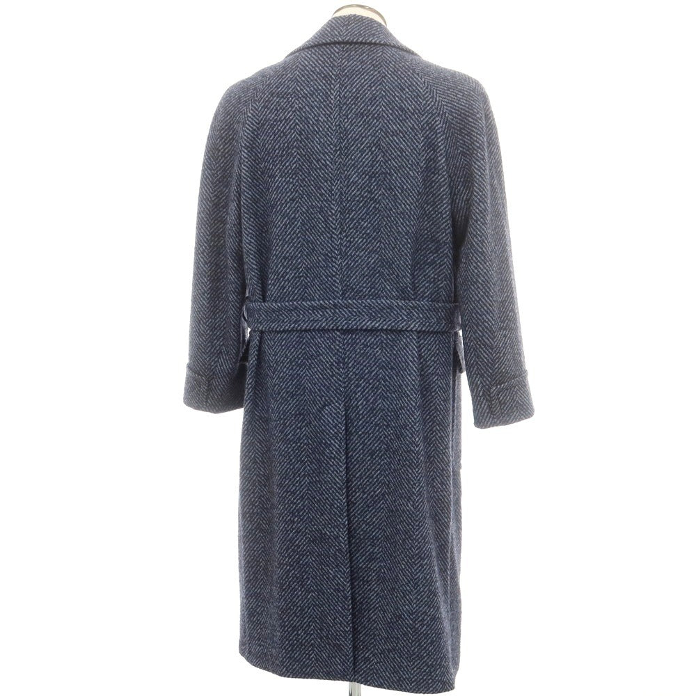 【中古】ラルディーニ LARDINI ウールアルパカ ダブルブレストコート ブルー【 52 】【 状態ランクB 】【 メンズ 】