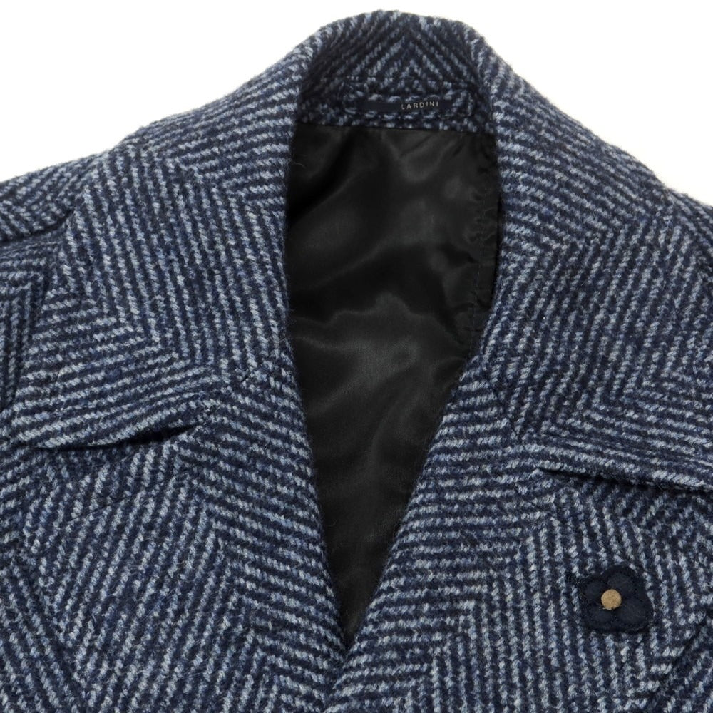 【中古】ラルディーニ LARDINI ウールアルパカ ダブルブレストコート ブルー【 52 】【 状態ランクB 】【 メンズ 】