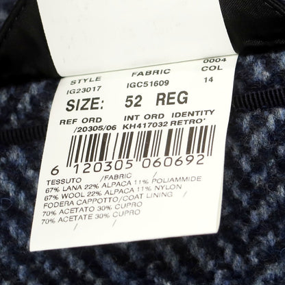 【中古】ラルディーニ LARDINI ウールアルパカ ダブルブレストコート ブルー【 52 】【 状態ランクB 】【 メンズ 】
