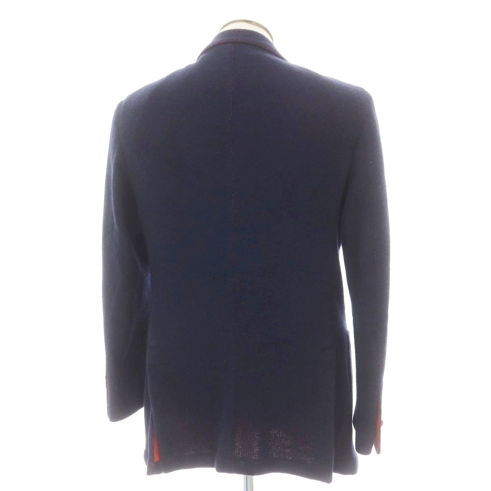 【中古】エルビーエム1911 L.B.M.1911 コットンウール ニットジャケット ネイビーxレッド【 52 】【 状態ランクB 】【 メンズ 】