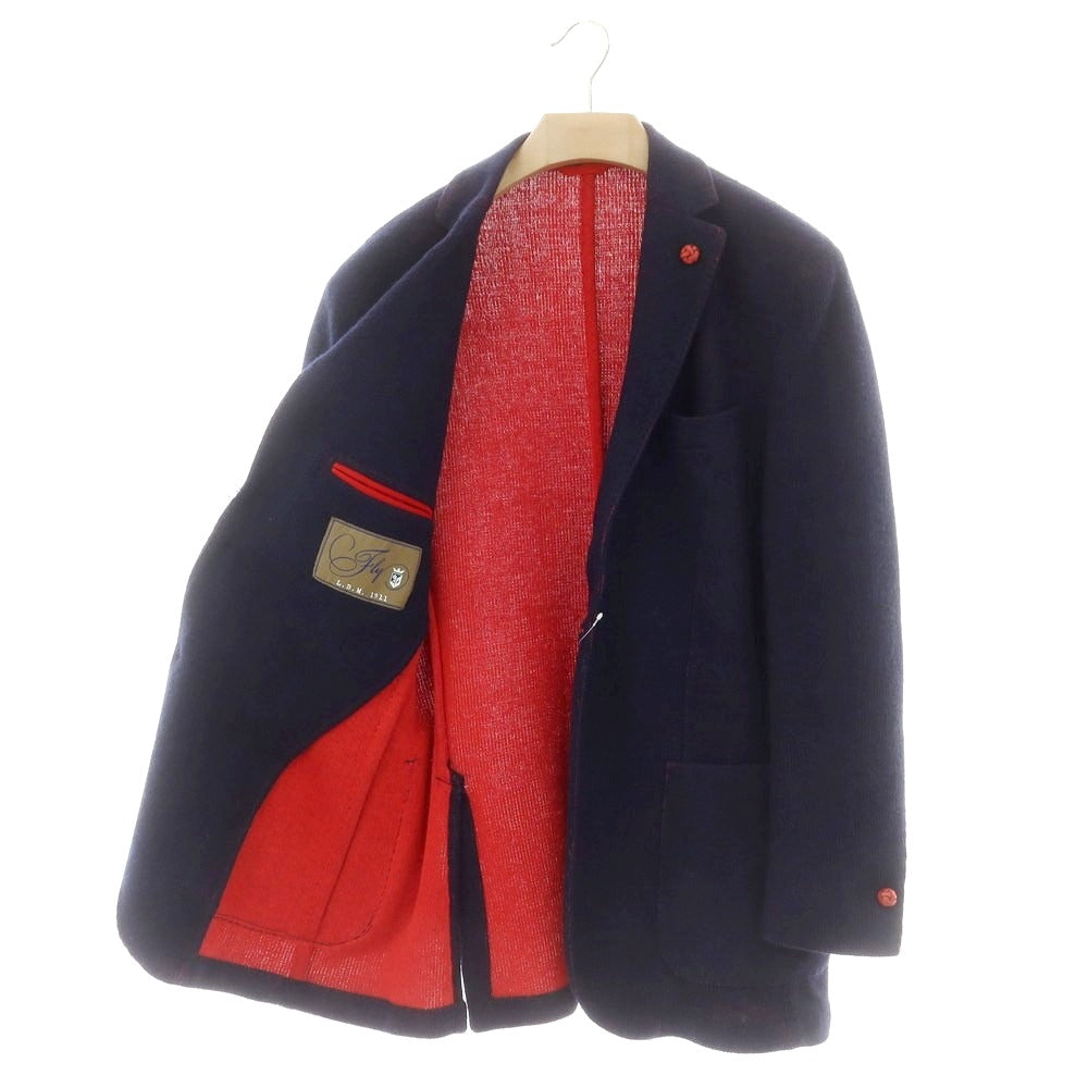 【中古】エルビーエム1911 L.B.M.1911 コットンウール ニットジャケット ネイビーxレッド【 52 】【 状態ランクB 】【 メンズ 】