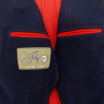 【中古】エルビーエム1911 L.B.M.1911 コットンウール ニットジャケット ネイビーxレッド【 52 】【 状態ランクB 】【 メンズ 】