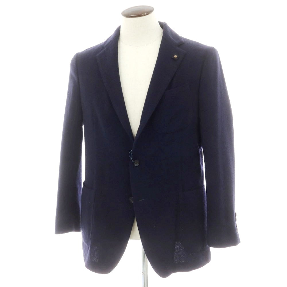 【中古】ラルディーニ LARDINI ウールカシミヤ テーラードジャケット ネイビー【 52 】【 状態ランクC 】【 メンズ 】