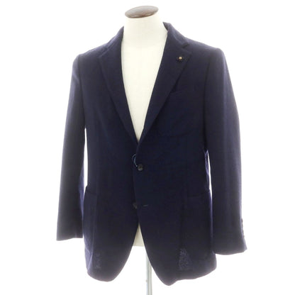 【中古】ラルディーニ LARDINI ウールカシミヤ テーラードジャケット ネイビー【 52 】【 状態ランクC 】【 メンズ 】