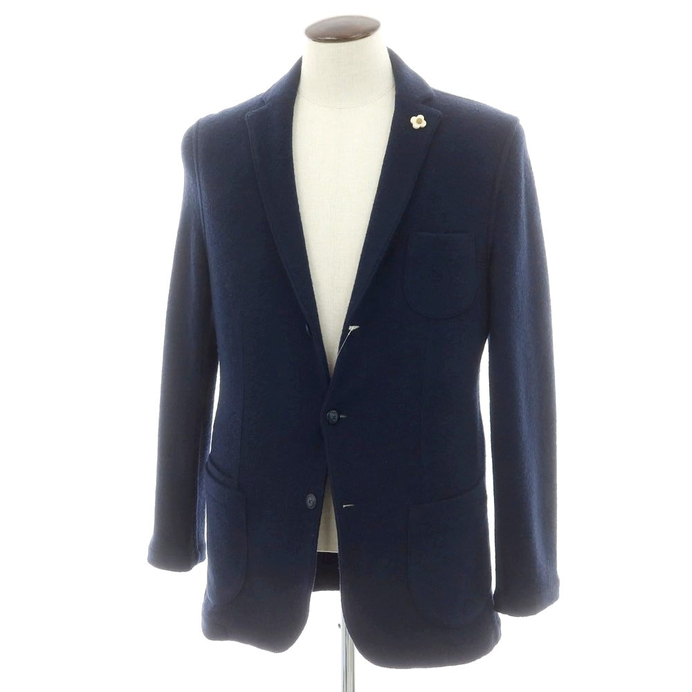 【中古】ラルディーニ LARDINI ウールジャージー カジュアルジャケット ネイビー【 XL 】【 状態ランクB 】【 メンズ 】