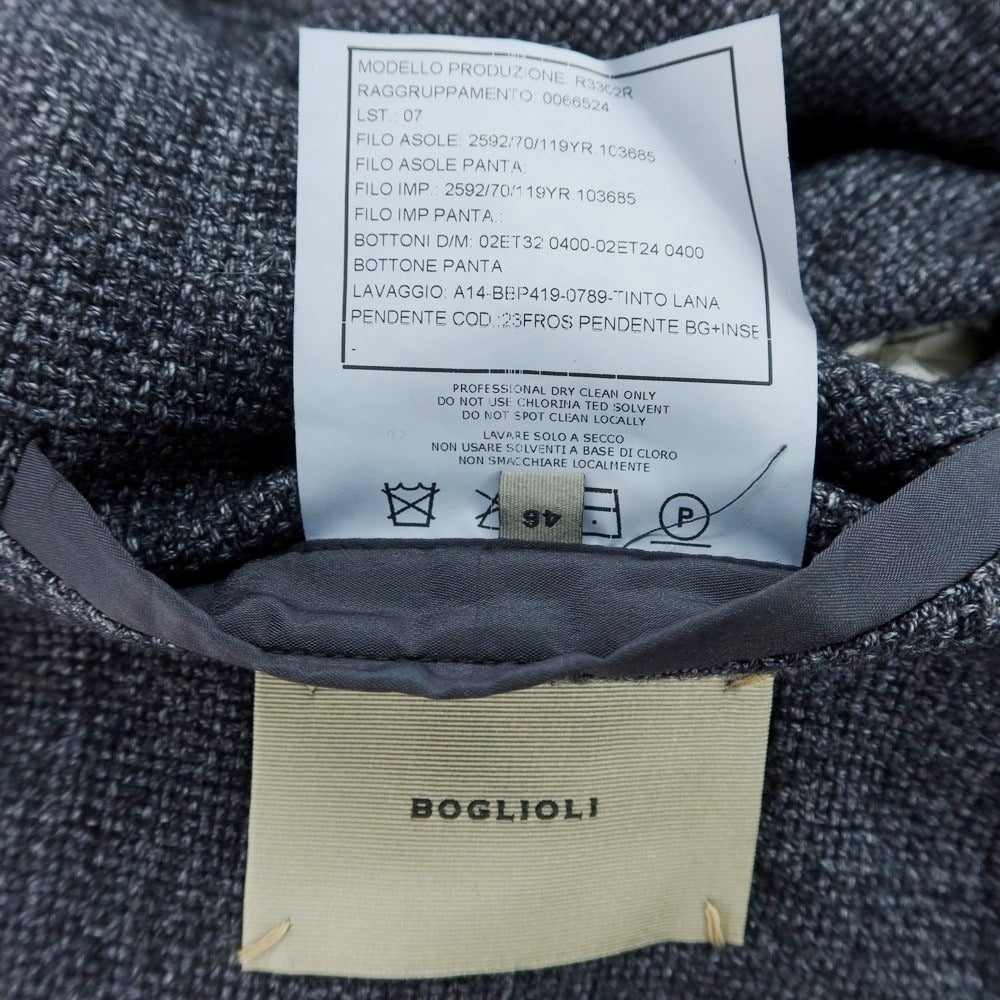 【中古】ボリオリ BOGLIOLI ウールコットン COAT テーラードジャケット グレイッシュネイビー【 46 】【 状態ランクB 】【 メンズ 】