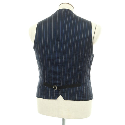 【中古】タリアトーレ TAGLIATORE ウールシルク チェック ダブル ジレ ベスト ネイビーxオフホワイト【 50 】【 状態ランクB 】【 メンズ 】