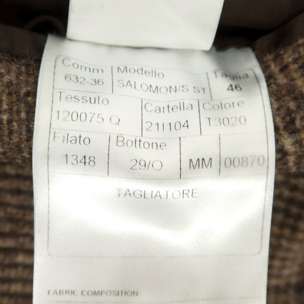 【中古】タリアトーレ TAGLIATORE ウール チェック ステンカラーコート ブラウン系【 46 】【 状態ランクA 】【 メンズ 】
