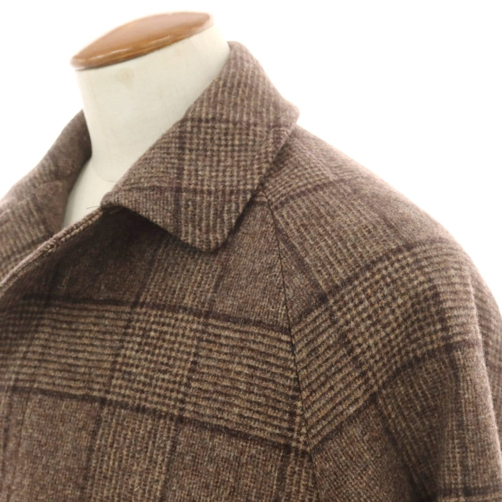 【中古】タリアトーレ TAGLIATORE ウール チェック ステンカラーコート ブラウン系【 46 】【 状態ランクA 】【 メンズ 】