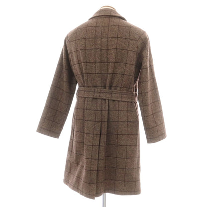 【中古】タリアトーレ TAGLIATORE ウール チェック ステンカラーコート ブラウン系【 46 】【 状態ランクA 】【 メンズ 】