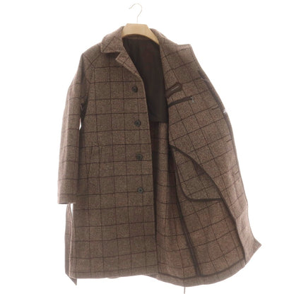 【中古】タリアトーレ TAGLIATORE ウール チェック ステンカラーコート ブラウン系【 46 】【 状態ランクA 】【 メンズ 】