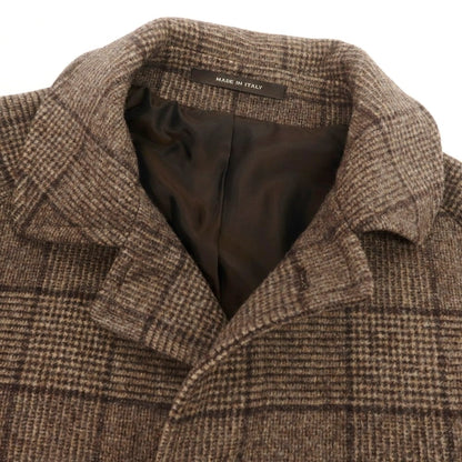 【中古】タリアトーレ TAGLIATORE ウール チェック ステンカラーコート ブラウン系【 46 】【 状態ランクA 】【 メンズ 】