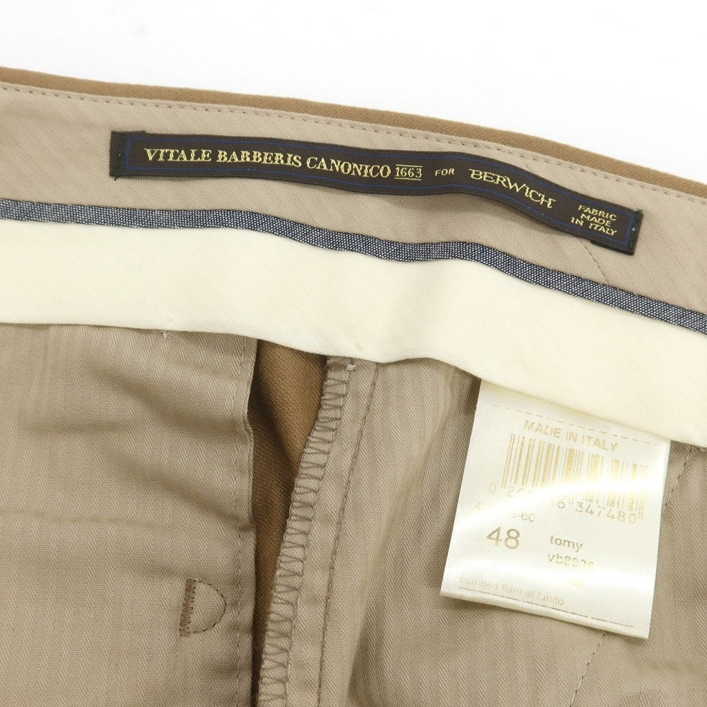【中古】ベルウィッチ BERWICH ウール ドレススラックスパンツ キャメルベージュ系【 48 】【 状態ランクB 】【 メンズ 】