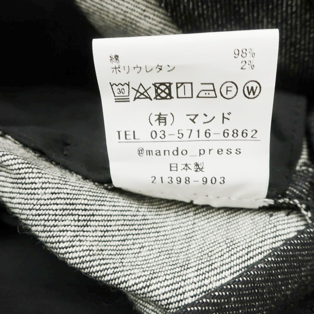 【中古】マンド Mando ストレッチ コットン デニム カジュアルスラックスパンツ ブラック系【 1 】【 状態ランクB 】【 メンズ 】