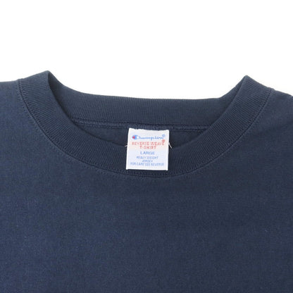 【中古】チャンピオン Champion コットン系 リバースウィーブ型 クルーネック 半袖Ｔシャツ ネイビー【 L 】【 状態ランクB 】【 メンズ 】