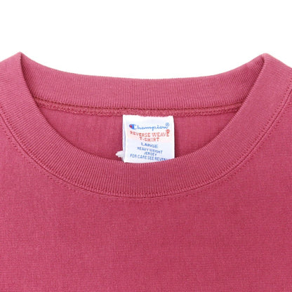 【中古】チャンピオン Champion コットン系 リバースウィーブ型 クルーネック 半袖Ｔシャツ ピンクパープル【 L 】【 状態ランクB 】【 メンズ 】