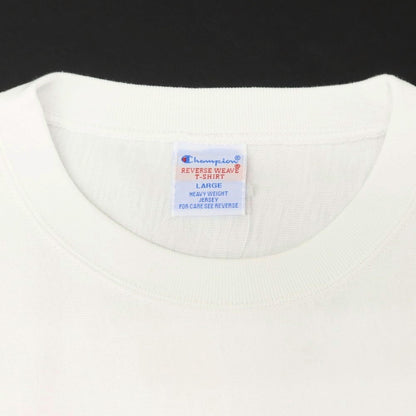 【中古】チャンピオン Champion コットン系 リバースウィーブ型 クルーネック 半袖Ｔシャツ ホワイト【 L 】【 状態ランクB 】【 メンズ 】
