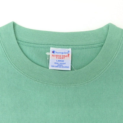 【中古】チャンピオン Champion コットン系 リバースウィーブ型 クルーネック 半袖Ｔシャツ ライトグリーン【 L 】【 状態ランクB 】【 メンズ 】