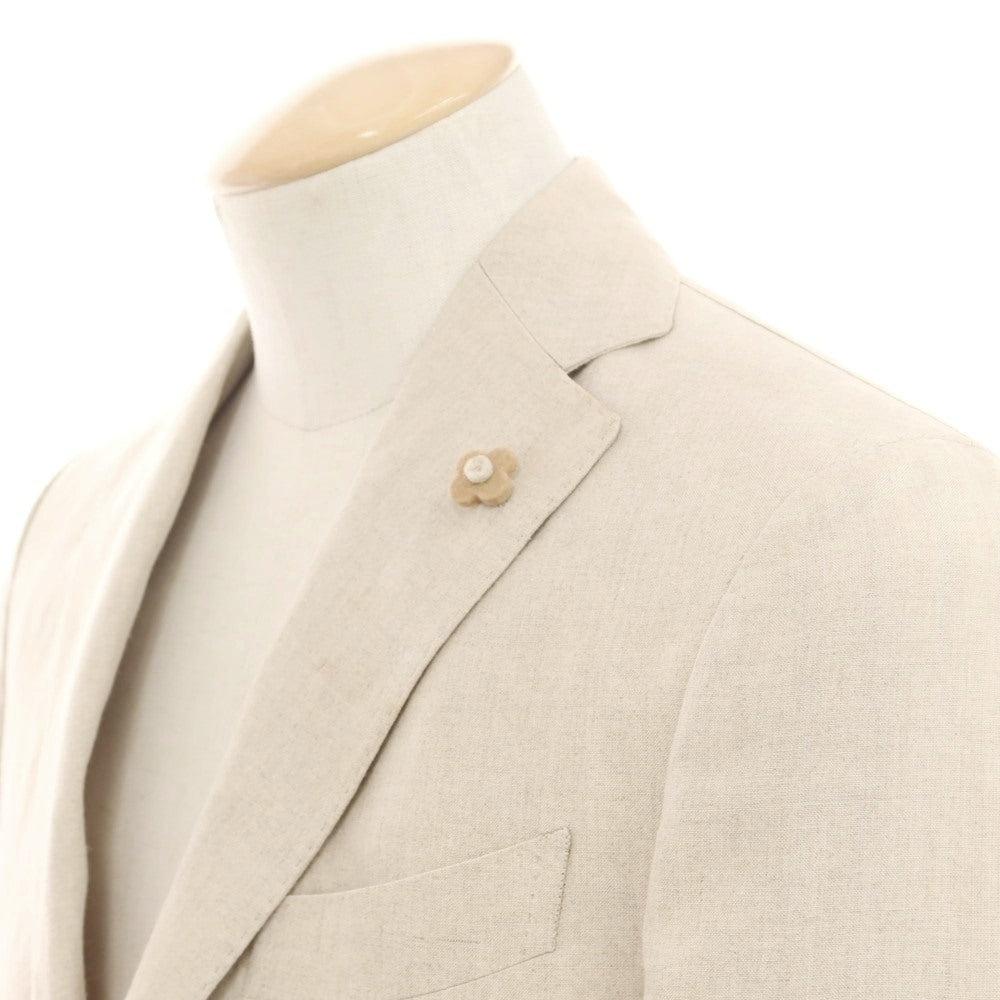 【中古】ラルディーニ LARDINI リネン 3つボタンスーツ ライトベージュ【 42 】【 状態ランクD 】【 メンズ 】