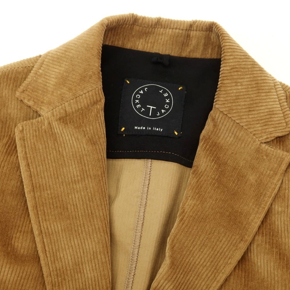 【中古】ティージャケット T-JACKET コットンカシミヤ コーデュロイ カジュアルジャケット ブラウン【 S 】【 状態ランクB 】【 メンズ 】 [CPD]