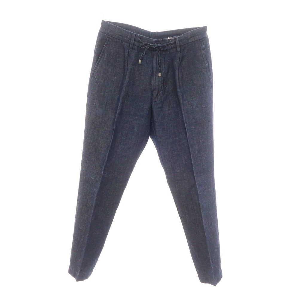 【中古】ジェルマーノ GERMANO BEAMS F別注 コットンリネン カジュアルスラックスパンツ ネイビー【 46 】【 状態ランクB 】【 メンズ 】