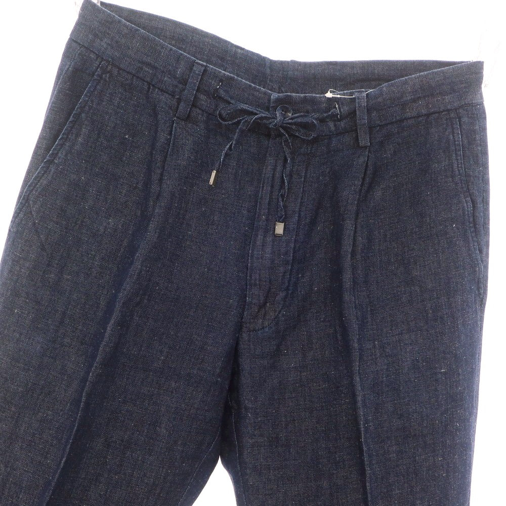 【中古】ジェルマーノ GERMANO BEAMS F別注 コットンリネン カジュアルスラックスパンツ ネイビー【 46 】【 状態ランクB 】【 メンズ 】