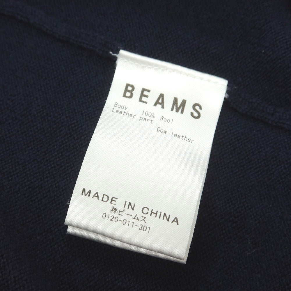 【中古】ビームス BEAMS ウール 襟付き カーディガン ネイビー【サイズS】【 状態ランクC 】【 メンズ 】[EPD]