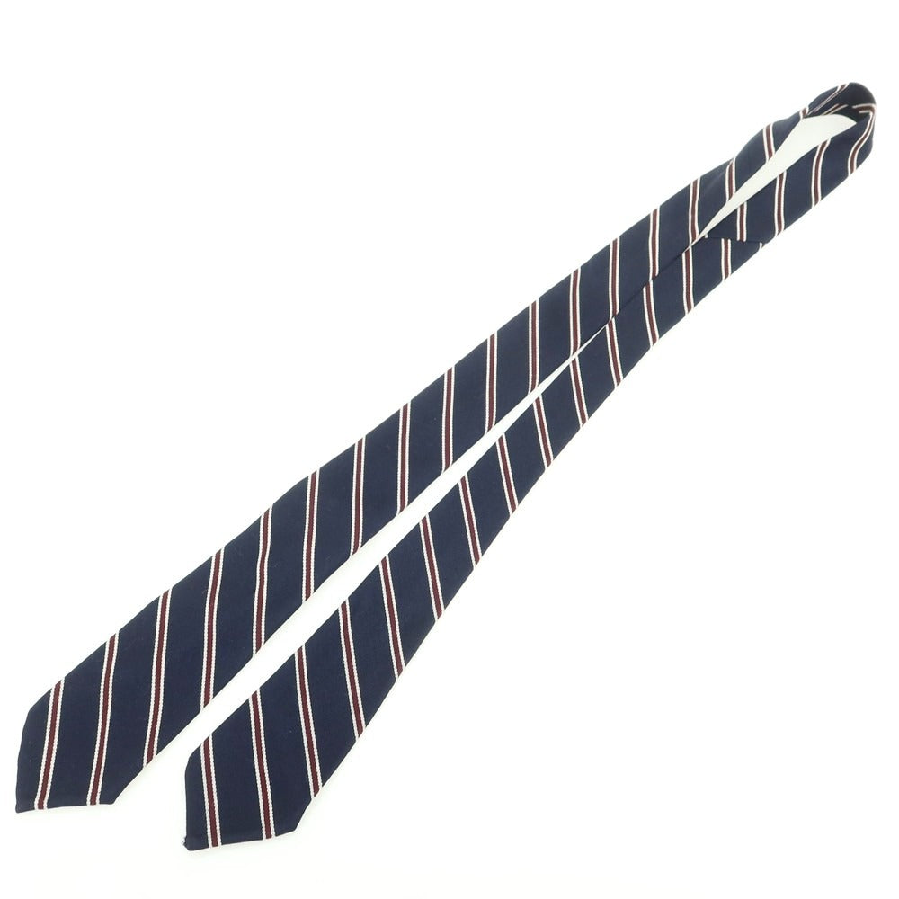 [Used] EDIFICE x NEW LINGWOOD Wool Striped Necktie Navy x Bordeaux [Condition Rank B] [Men&