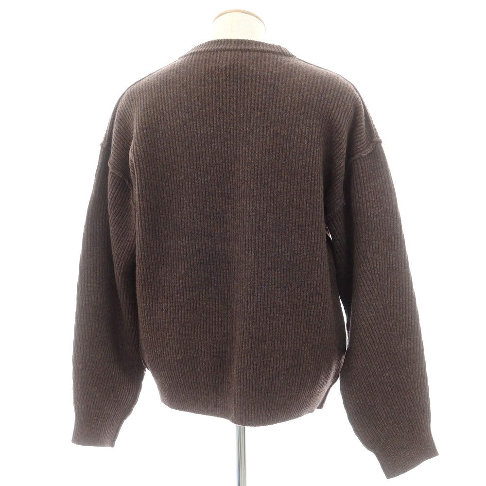 【中古】ルーティン ROUTINE URBAN RESEARCH別注 ウール リブ クルーネック プルオーバーニット ブラウン【サイズM】【 状態ランクB 】【 メンズ 】[DPD]