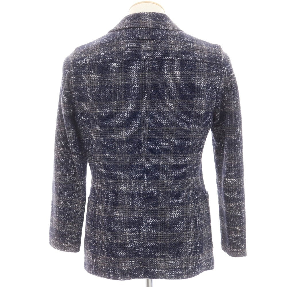 [Used] T-JACKET Cotton wool check casual jacket Navy x gray [XS] [Condition rank B] [Men&